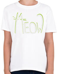 printfashion Cica betűk - Meow - Gyerek póló - Fehér (4176704)