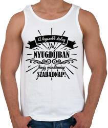 printfashion A legszebb dolog a nyugdíjban - fekete - Férfi atléta - Fehér (7309932)