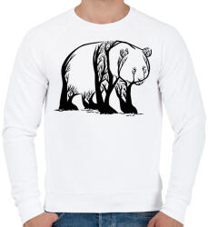 printfashion Panda fa - Férfi pulóver - Fehér (1557074)