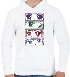 printfashion Manga szemek - eyes - Férfi kapucnis pulóver - Fehér (4373292)