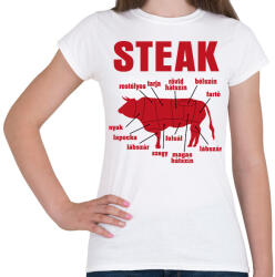 printfashion STEAK - Női póló - Fehér (16650423)