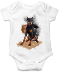 printfashion Dobermann - Baba Body - Fehér (1537371)