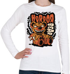 printfashion Horror medve - Női hosszú ujjú póló - Fehér (5483743)
