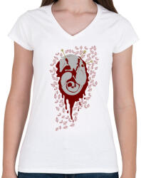 printfashion Anyaróka - Női V-nyakú póló - Fehér (8636)