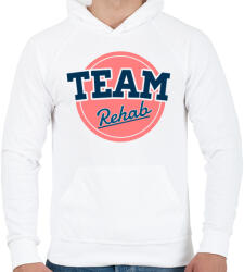 printfashion TEAM Rehab Red - Férfi kapucnis pulóver - Fehér (251732)