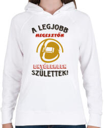 printfashion Hegesztő szülinap október színes - Női kapucnis pulóver - Fehér (5523665)