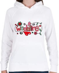 printfashion Wedding - Női kapucnis pulóver - Fehér (5180900)