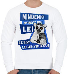 printfashion Mindenki nyugodjon le legénybúcsú - Férfi pulóver - Fehér (13254384)