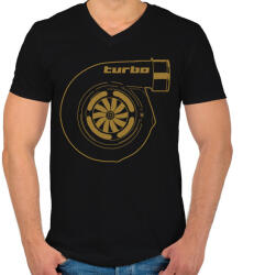 printfashion Turbo - Férfi V-nyakú póló - Fekete (5698816)