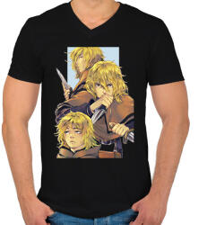 printfashion Thorfinn - Férfi V-nyakú póló - Fekete (14863167)