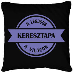 printfashion A legjobb keresztapa a világon - Párnahuzat, Díszpárnahuzat - Fekete (7116175)