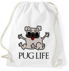 printfashion pug life funny - Sportzsák, Tornazsák - Fehér (15852141)