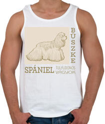 printfashion Büszke tulajdonos - Spániel - Férfi atléta - Fehér (6301724)