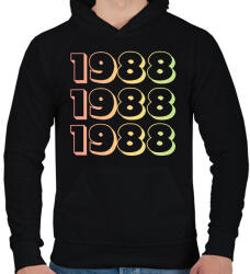 printfashion 1988 - Férfi kapucnis pulóver - Fekete (12737450)