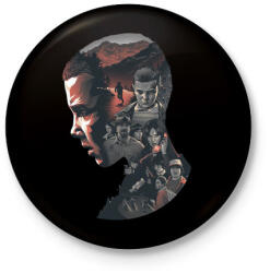 printfashion Stranger Things - Kitűző, hűtőmágnes - Fekete (3102954)