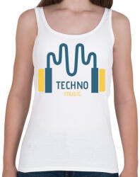printfashion Techno music -Fülhallgató - Női atléta - Fehér (6577835)