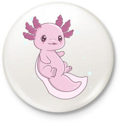 printfashion Cuki axolotl - Kitűző, hűtőmágnes - Fehér (14020179)