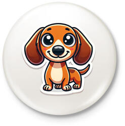 printfashion Cuki Tacskó - Kitűző, hűtőmágnes - Fehér (16714547)