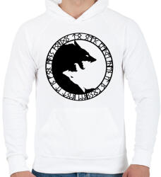 printfashion Viking farkasok - Férfi kapucnis pulóver - Fehér (15516688)