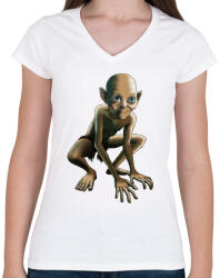printfashion Gollum - Női V-nyakú póló - Fehér (798965)