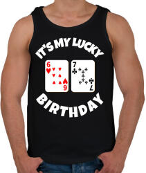 printfashion 67 POKER SZÜLINAP - Férfi atléta - Fekete (9845021)