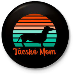 printfashion Tacskó Mom - Kitűző, hűtőmágnes - Fekete (11503771)