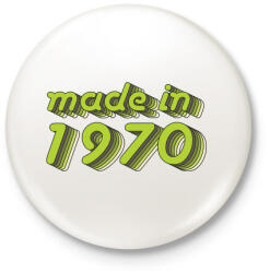 printfashion made-in-1970-green-grey - Kitűző, hűtőmágnes - Fehér (3076226)