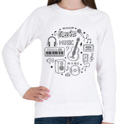 printfashion music - Női pulóver - Fehér (14225791)