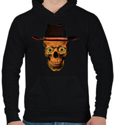 printfashion cowboy skull - Férfi kapucnis pulóver - Fekete (1496707)