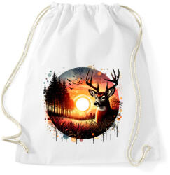 printfashion Szarvas - erdei naplemente - ajándék vadászoknak - Sportzsák, Tornazsák - Fehér (15377596)