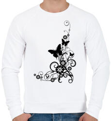printfashion pillango és virág - Férfi pulóver - Fehér (4551794)