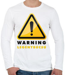 printfashion Warning legénybúcsú - Férfi hosszú ujjú póló - Fehér (6209911)