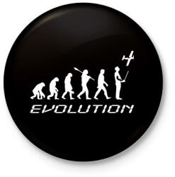 printfashion RC Evolúció fehér - Kitűző, hűtőmágnes - Fekete (5801937)