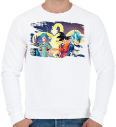 printfashion Dragonball x Fortnite - karakterek - Férfi pulóver - Fehér (8254971)