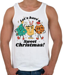 printfashion Karácsonyi édességek - Férfi atléta - Fehér (11284442)