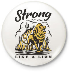 printfashion Erős mint az oroszlán - Kitűző, hűtőmágnes - Fehér (5275504)