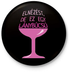 printfashion Elnézést, de ez egy lánybúcsú - Kitűző, hűtőmágnes - Fekete (6207874)