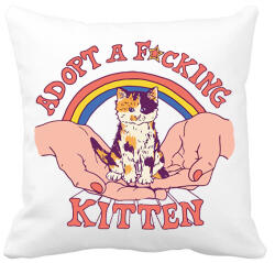 printfashion Adopt a kitten - Párnahuzat, Díszpárnahuzat - Fehér (13563866)
