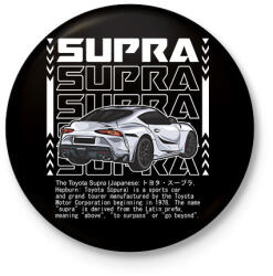 printfashion Toyota Supra - Kitűző, hűtőmágnes - Fekete (16679675)