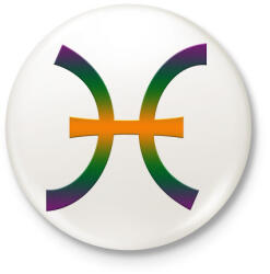 printfashion Halak - Kitűző, hűtőmágnes - Fehér (4084856)