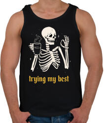 printfashion Trying my best - Férfi atléta - Fekete (15998273)