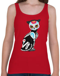 printfashion Cukorkoponya cica - Női atléta - Cseresznyepiros (4235820)