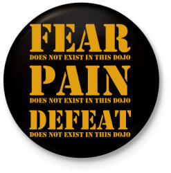printfashion Fear, Pain, Defeat - Cobra Kai - Kitűző, hűtőmágnes - Fekete (11776983)
