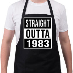 printfashion Straight Outta 1983 - Kötény - Fekete (13515464)