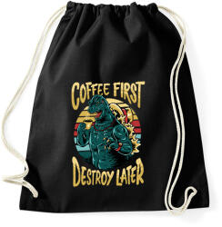 printfashion Előbb kávé, aztán pusztítás - Sportzsák, Tornazsák - Fekete (1533675)