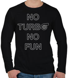 printfashion No Turbo No Fun - Férfi hosszú ujjú póló - Fekete (2249218)