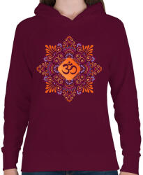printfashion Szögletes mandala - Női kapucnis pulóver - Bordó (14511495)