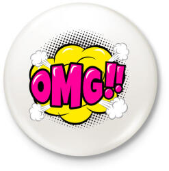 printfashion OMG! - Kitűző, hűtőmágnes - Fehér (4071703)