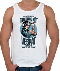 printfashion Sose becsülj alá egy motors nőt - Vespa - Férfi atléta - Fehér (4343001)