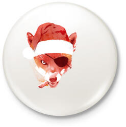 printfashion Bad santa - Kitűző, hűtőmágnes - Fehér (3074667)